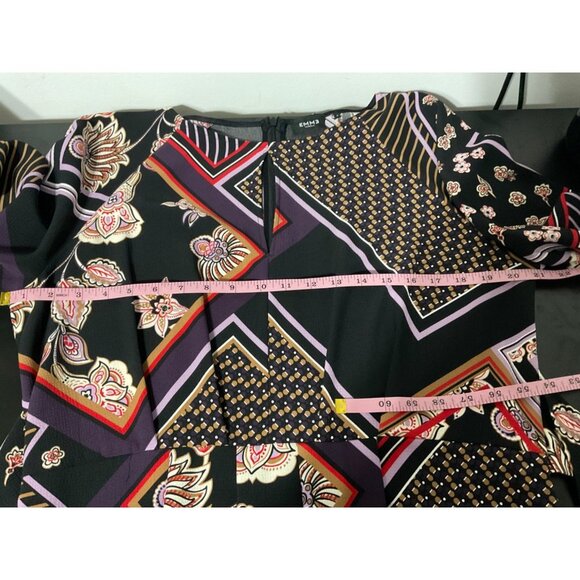 EMME MARELLA Dress Printed Belted Multicolor Dress sz. IT48  US 12 - Picture 8 of 11